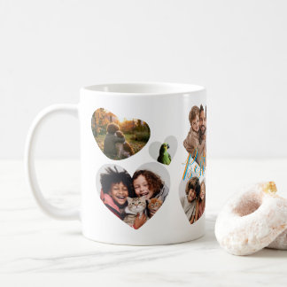 Mug Cadeau Chic Mignon Collage Photo de Famille Cœur