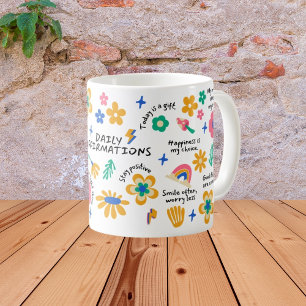Mug Cadeau d'affirmation pour enseignant, Fleur rétro 
