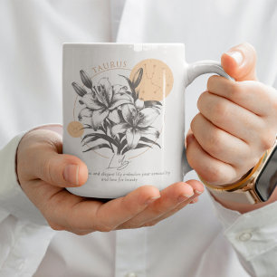 Mug Cadeau d'anniversaire Fleur de Lys Astrologie Taur