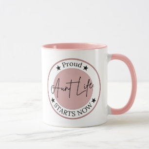 Mug Cadeau d'annonce de grossesse pour tante Fière tan