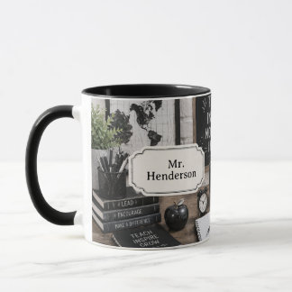 Mug Cadeau d'appréciation pour enseignant Noir & Blanc