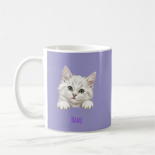 Mug Cadeau d'art de chaton personnalisé avec nom perso