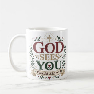 Mug Cadeau de baptême Dieu vous voit