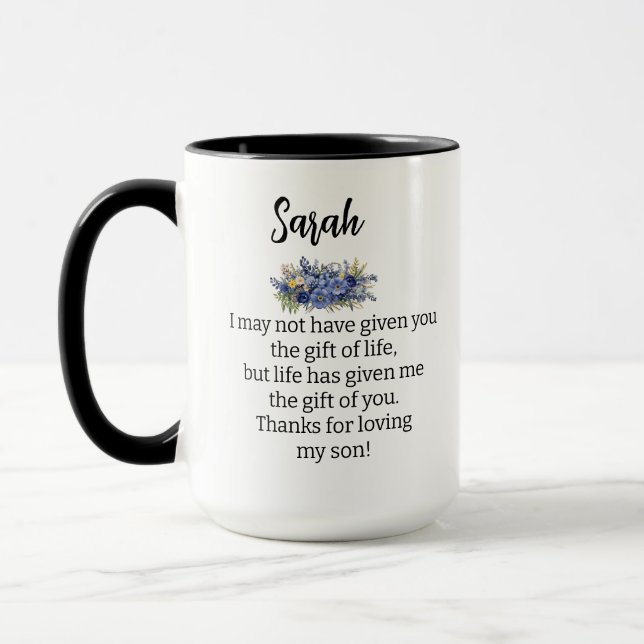 Mug Cadeau de belle-fille de la part de la belle-mère, (Gauche)