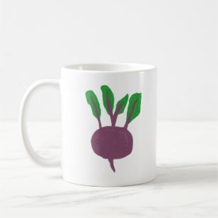 Mug Cadeau de betterave violette biologique dessiné à