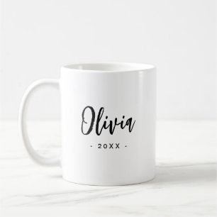 Mug Cadeau de boîte moderne Bridesmaid Blanc noir
