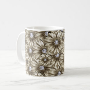 Mug Cadeau de café de fleurs de diamant