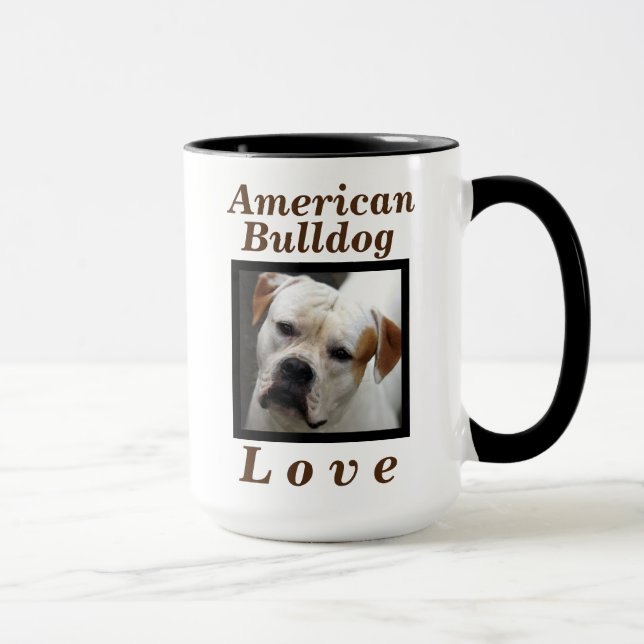 Mug Cadeau de chien "d'amour américain de bouledogue" (Droite)