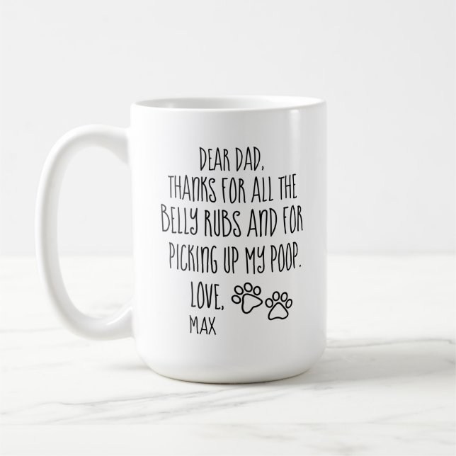 Mug Cadeau de chien papa, Fête des pères, Papa de chie (Gauche)