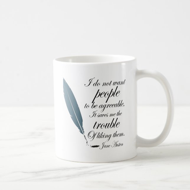 Mug Cadeau de citation de Jane Austen (Droite)