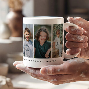 Mug Cadeau de collage de photos de famille personnalis