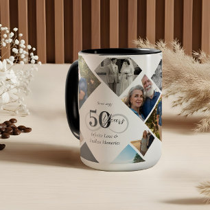 Mug Cadeau de collage photo d'amour infini pour le 50e