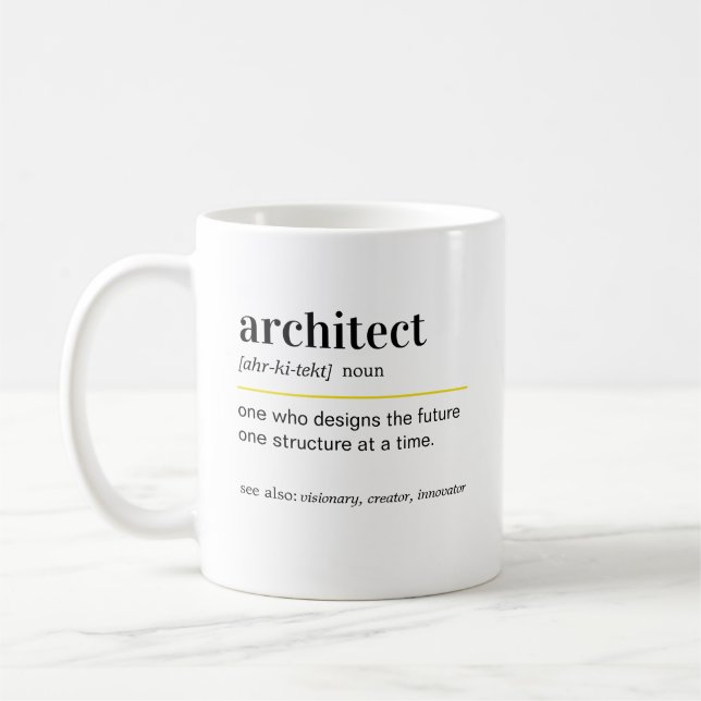 Mug Cadeau de définition d'architecte drôle (Gauche)