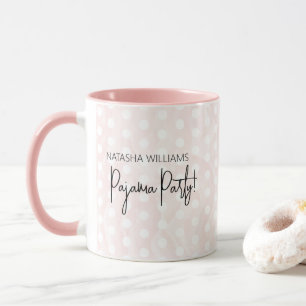 Mug Cadeau de Demoiselle d'Honneur Pyjama Rose à Point