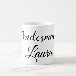 Mug Cadeau de demoiselle d'honneur simple minimal nom