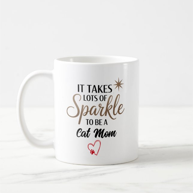 Mug ✨ cadeau de devis Sparkle pour maman chat (Gauche)
