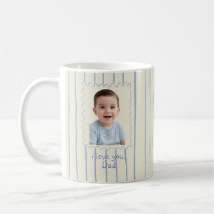 Mug Cadeau de Fête des Pères rayures Jaunes et Bleues