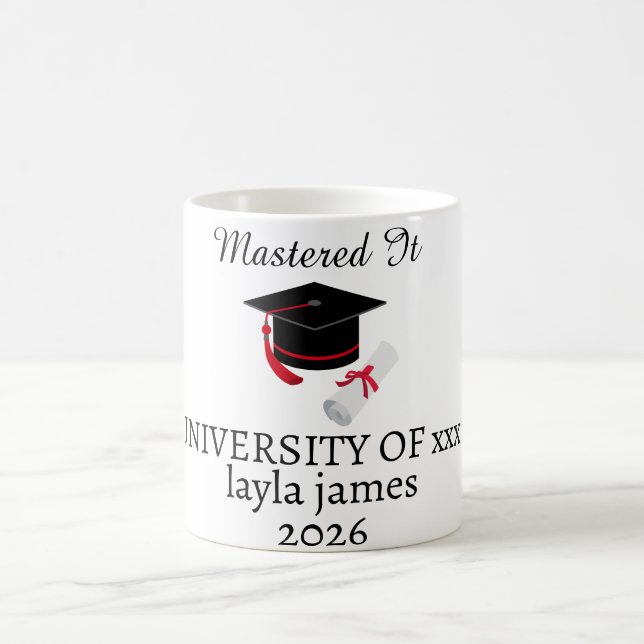 Mug Cadeau de fin d'études de master pour elle, De mas (Centre)