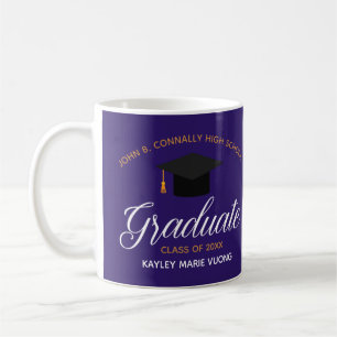 Mug Cadeau de fin d'études violet personnalisé