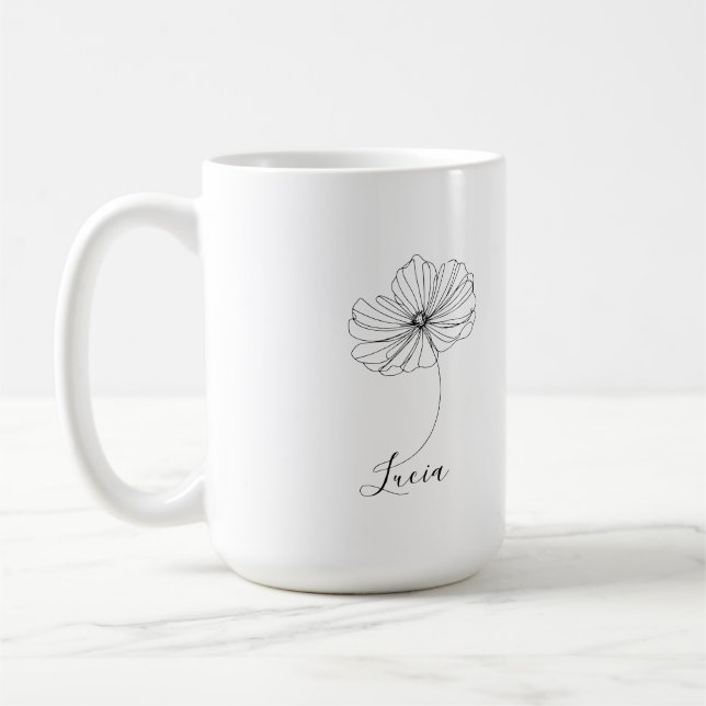 Mug Cadeau de fleur de naissance personnalisé d'octobr (Gauche)