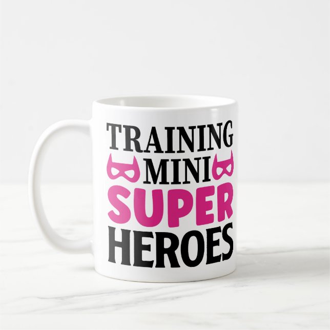 Mug Cadeau de formation Mini Supper Heroes pour enseig (Gauche)