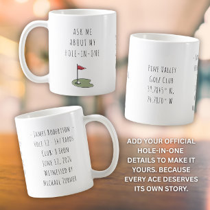 Mug Cadeau de golf pour lui Trou en un seul Mémorial m