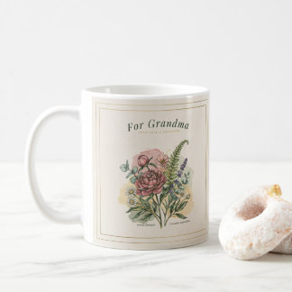 Mug Cadeau de grand-mère botanique