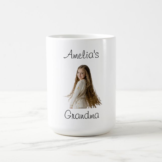 Mug Cadeau de grand-mère - Nom et photo de grand-enfan (Centre)