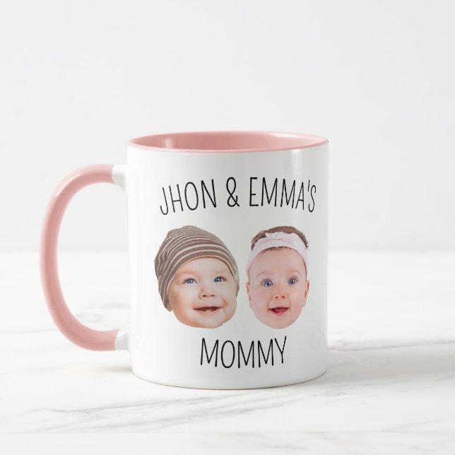 Mug cadeau de la Fête des Mères, photo faciale per (Gauche)