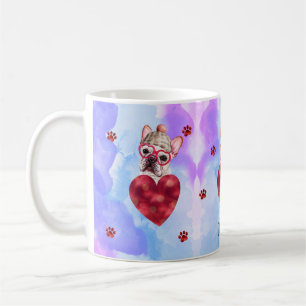Mug Cadeau de la Saint-Valentin Chien Bouledogue Franç