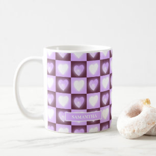 Mug Cadeau de la Saint-Valentin Cœurs Célestes Mauve P