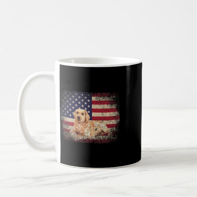 Mug Cadeau de Labrador Retriever Chien 4 Juillet Améri (Gauche)