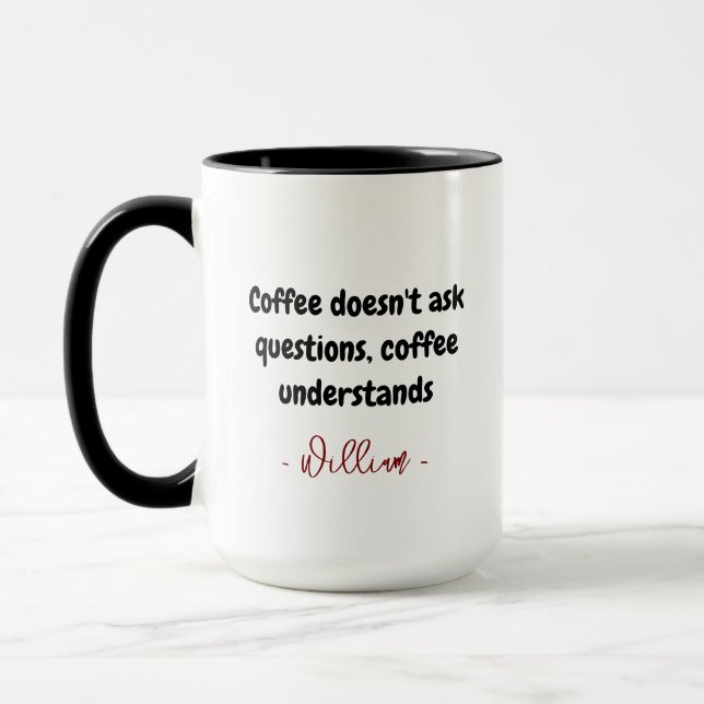Mug cadeau de l'amant du café | Nom personnalisé e (Gauche)