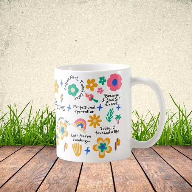 Mug Cadeau de l'enseignant super Floral avec des affil (Créateur téléchargé)