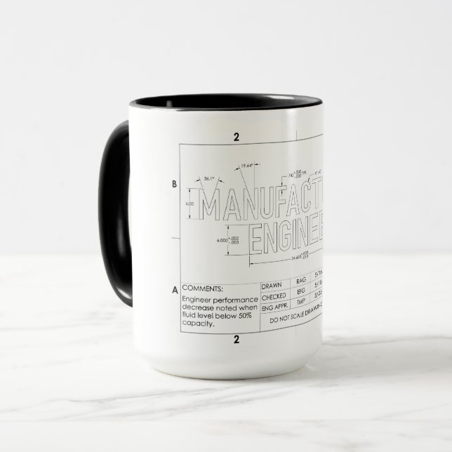 Mug cadeau de l'ingénieur de fabrication (Devant gauche)