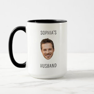 Mug Cadeau de mari personnalisé Fiancé Photo Face Cade