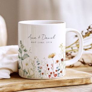 Mug Cadeau de mariage champ de fleurs sauvages d'été