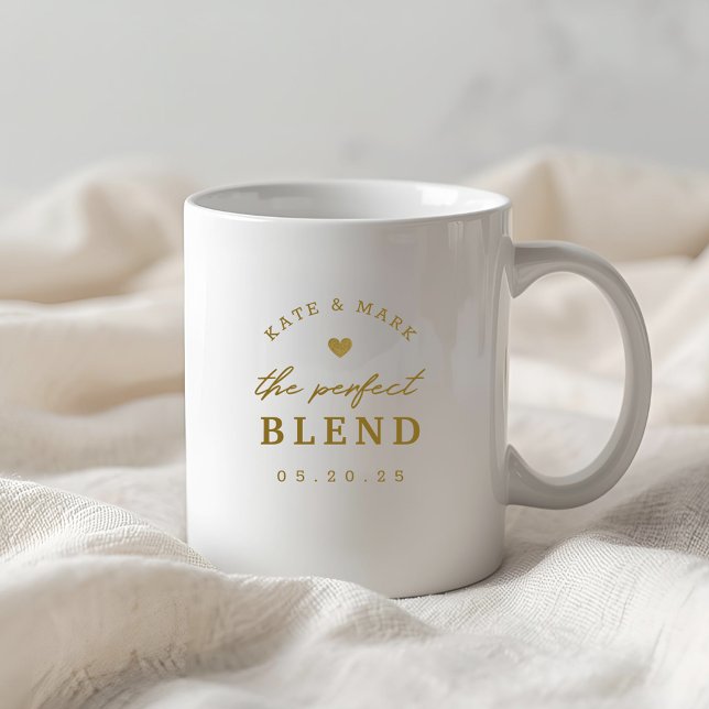Mug Cadeau de mariage Cœur d'or Le mélange parfait pou (Créateur téléchargé)