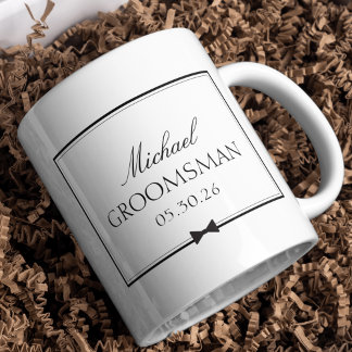Mug Cadeau de mariée personnalisé Groomsman Bowtie