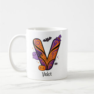 Mug Cadeau de monogramme lettre V personnalisé pour Ha