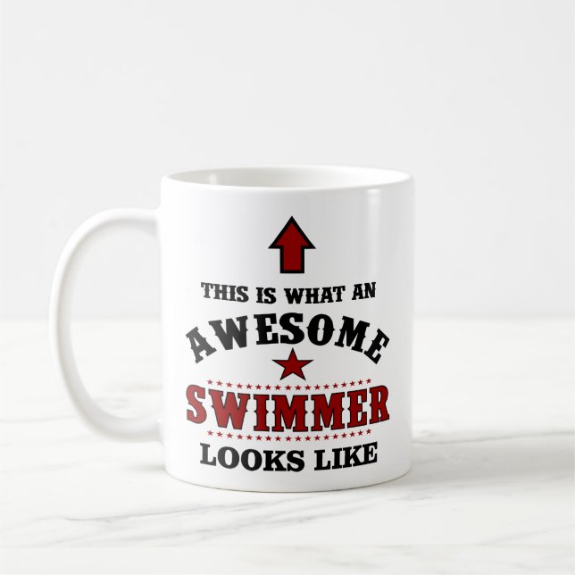 Mug Cadeau de nage personnalisé (Gauche)