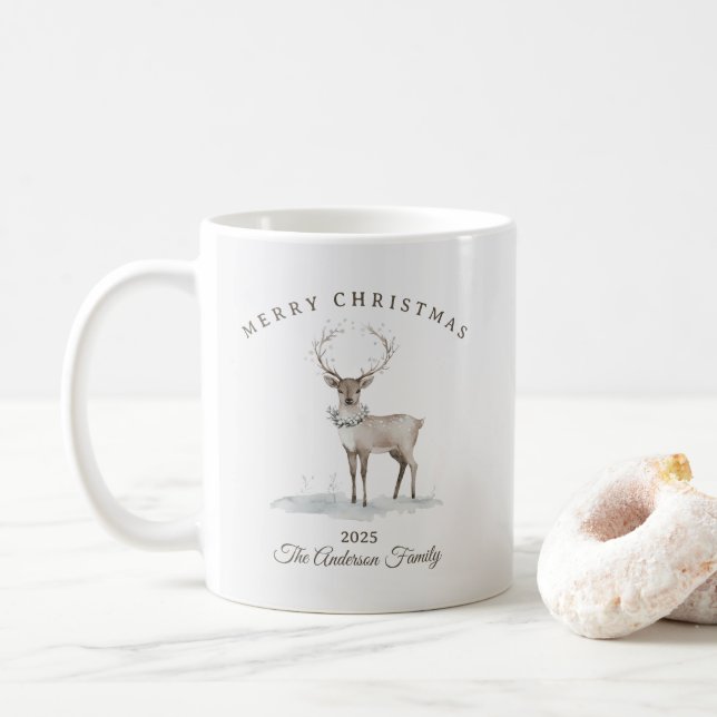 Mug Cadeau de Noël blanc crème personnalisé (Avec donut)