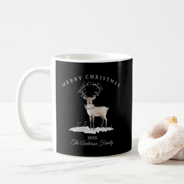 Mug Cadeau de Noël blanc crème personnalisé (Avec donut)