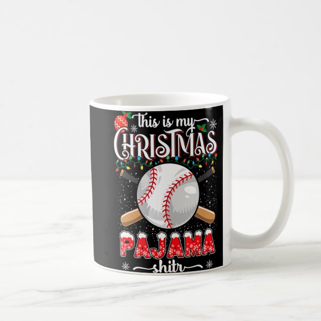 Mug Cadeau De Noël De Baseball Voici Mon Paja De Noël (Droite)