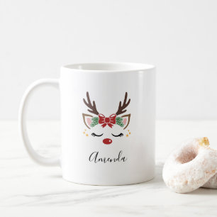 Mug Cadeau de noël de rennes pour elle
