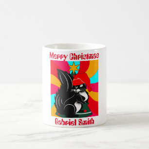 Mug cadeau de noël d'écureuil, nom personnalisé