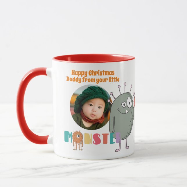 Mug Cadeau de Noël PHOTO DAD Enfants Mignons Drôles Mo (Gauche)