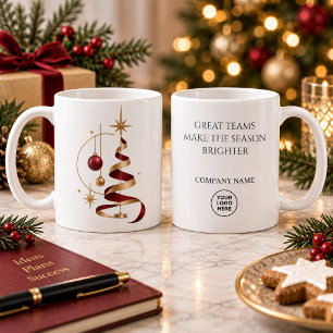 Mug Cadeau de Noël pour employé d'arbre de ruban moder