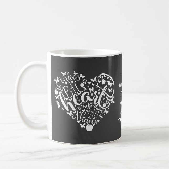Mug Cadeau de Noël pour enseignant à grand cœur (Gauche)