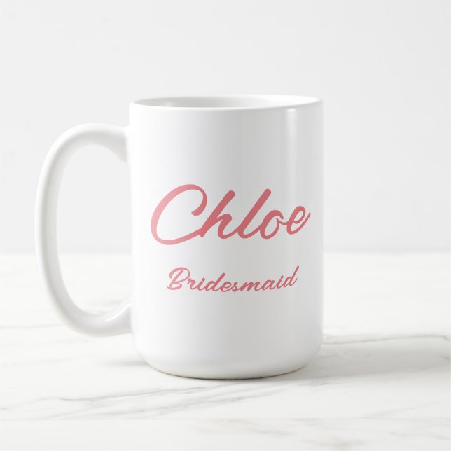 MUG CADEAU DE NOM PERSONNALISÉ POUR BRIDESMAID (Gauche)